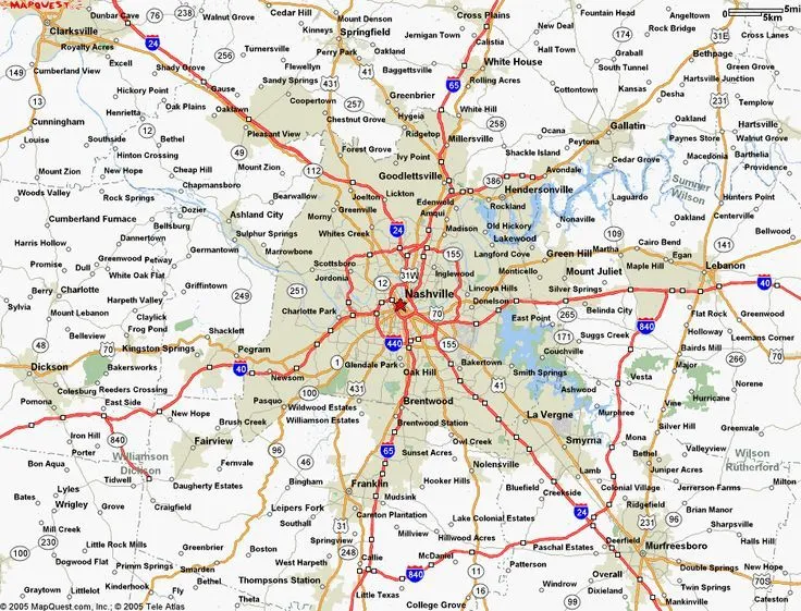 Nashville Coverage Map Area
